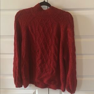 Abercrombie & Fitch Red Cable Knit Sweater